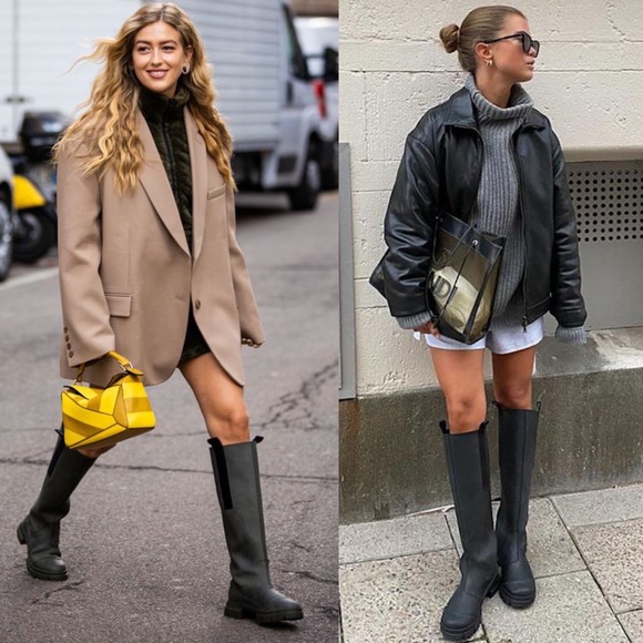 Ganni Recycled Rubber Country Boots Black